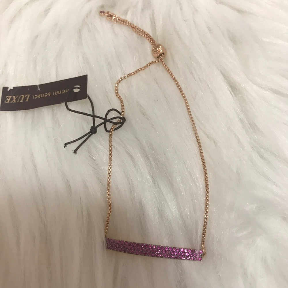 Brand New Henri Bendel Bracelet with Pink Studs